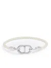 Dior Cd Icon Woven Leather Bracelet In Metallic