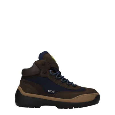 Dior Christian  Men's Hiking Boots Suede Brown/blue In Black