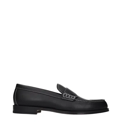 Dior Christian  Men's Loafers Black Leather