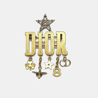 Pre-owned Dior Christian  Metal Logo Brooch In Multicolor