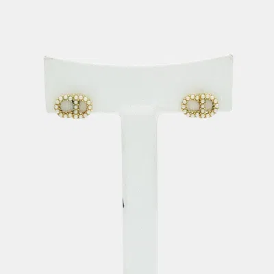Pre-owned Dior Christian  Metal Logo Earrings In Multi
