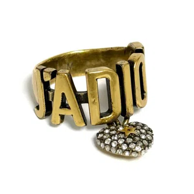 Pre-owned Dior Christian  Metal Rhinestone Band Ring ()