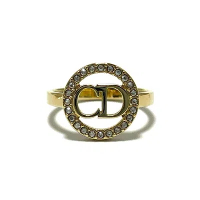 Pre-owned Dior Christian  Metal Rhinestone Band Ring ()
