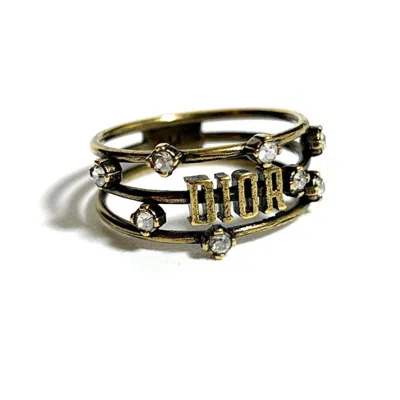 Pre-owned Dior Christian  Metal Rhinestone Band Ring ()