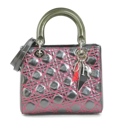 Pre-owned Dior Christian  Metallic Green Leather Handbag Shoulder Bag ()