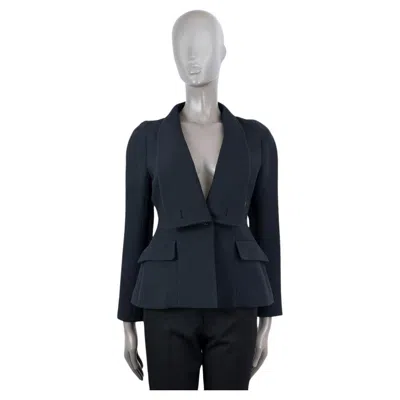 Pre-owned Dior Christian  Midnight Blue Wool Silk 2018 Tuxedo Jacket 40 M