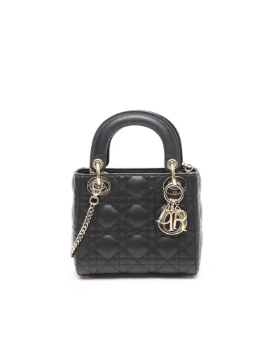 Dior Christian  Mini Lady  Bag In Black