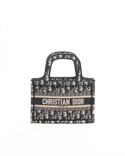 Dior Christian  Mini Oblique Book Tote Bag In Multi