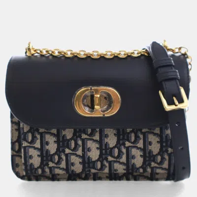 Pre-owned Dior Christian  Mini Oblique Miss Maddy Flap Bag In Black