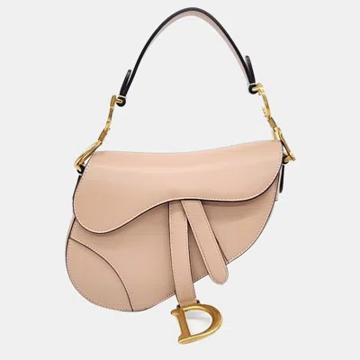 Pre-owned Dior Christian  Mini Saddle Bag In Beige