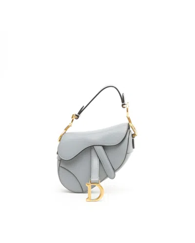Dior Christian  Mini Saddle Bag In Gray