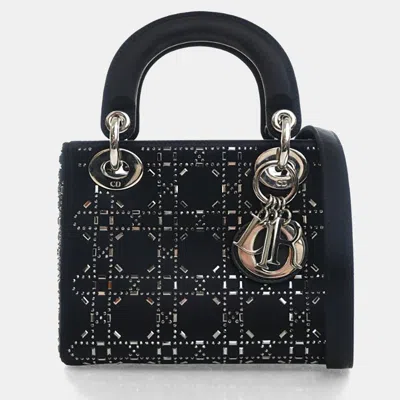 Pre-owned Dior Christian  Mini Satin Lady  In Blue