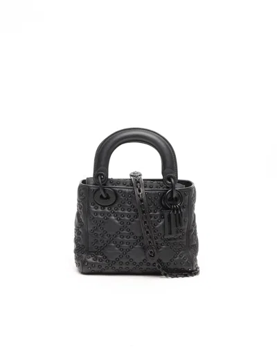 Dior Christian  Mini Stud Lady  Bag In Black