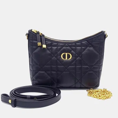Pre-owned Dior Christian  Miss Caro Black Leather  Ring Chain Bag S5253uhag