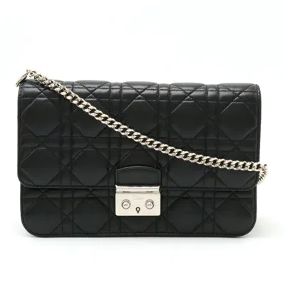 Pre-owned Dior Christian  Miss  Black Leather Clutch Bag ()
