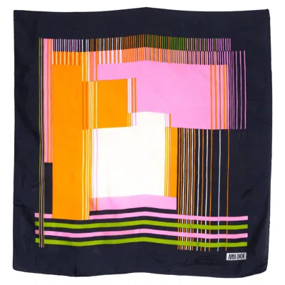 Pre-owned Dior Christian  Miss  Silk Scarf In Black