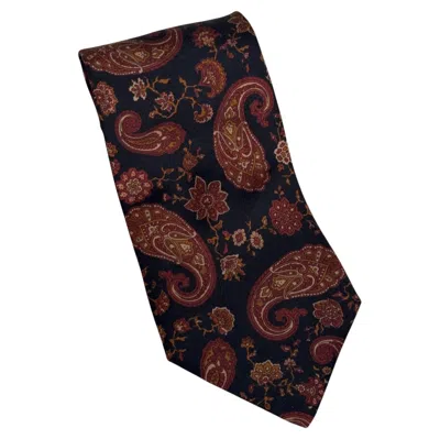 Pre-owned Dior Christian  Monsieur Vintage Tie - Paisley Pattern In Burgundy And Gold In Red