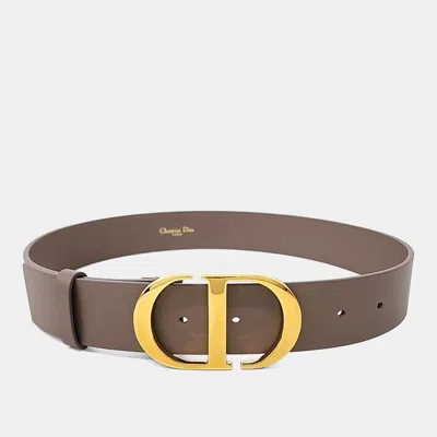 Pre-owned Dior Christian  Montaigne Brown Leather Belt