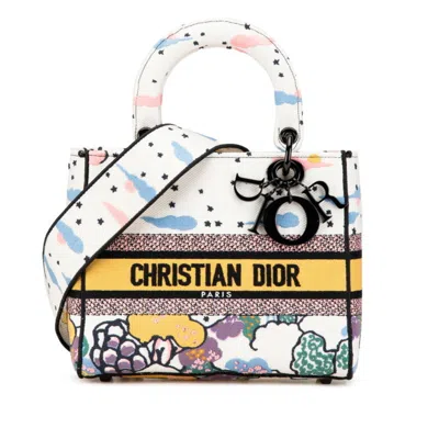 Pre-owned Dior Christian  Multi-color White Canvas Handbag Shoulder Bag ()