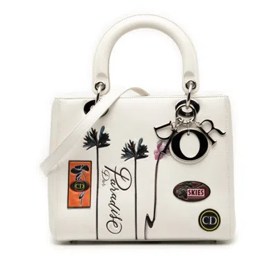 Pre-owned Dior Christian  Multi-color White Leather Handbag Shoulder Bag ()