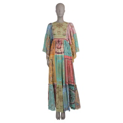 Pre-owned Dior Christian  Multicolor Cotton 2021 Patchwork Paisley Voile Midi Dress S In Gray