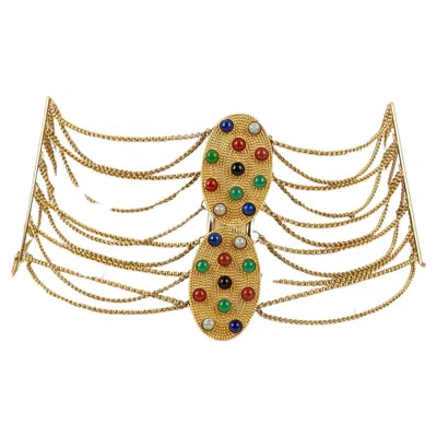 Pre-owned Dior Christian  Multi-rows Gold-plated Metal Wide Belt