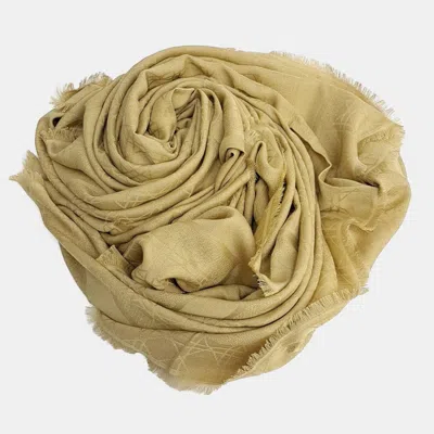 Pre-owned Dior Christian  Mustard Cashmere Silk Wool Scarf In Yellow