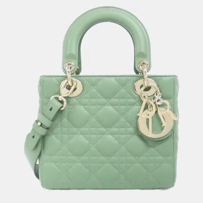 Pre-owned Dior Christian  My Abc Lady Small Handbag In Green