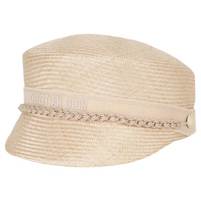 Pre-owned Dior Christian  Natural 2024 Captains Straw Hat 57 In Sand