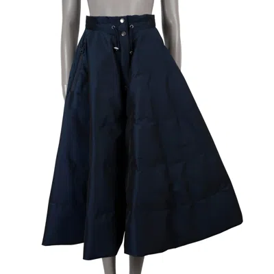 Pre-owned Dior Christian  Navy Blue 2021 Alps Puffer Midi Skirt 36 Xs