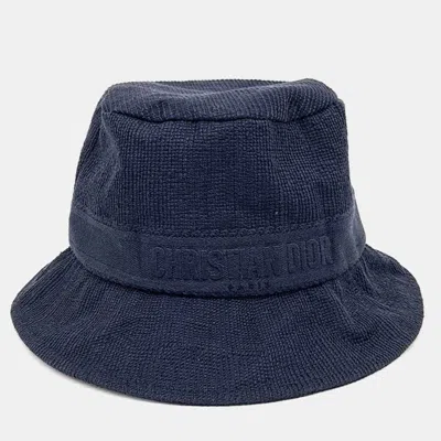 Pre-owned Dior Christian  Navy Blue Bucket Hat