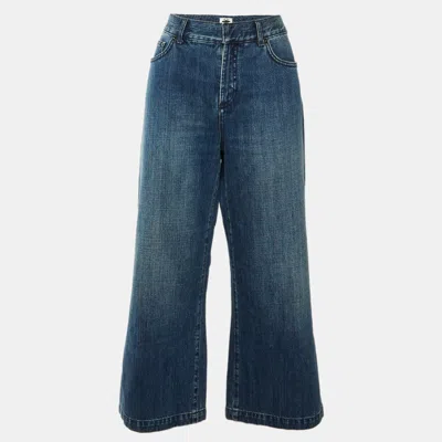 Pre-owned Dior Christian  Navy Blue Denim Cropped Jeans M