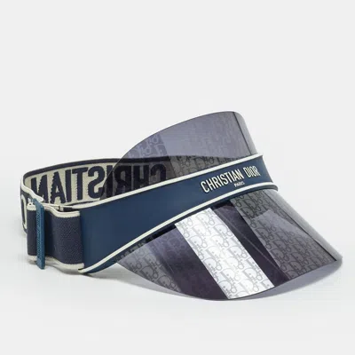 Pre-owned Dior Christian  Navy Blue Oblique Club V1u Sun Visor