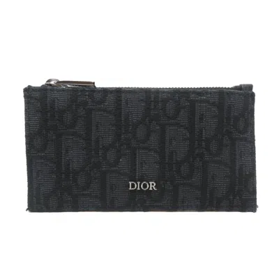 Pre-owned Dior Christian  Navy Canvas Coin Purse/coin Case () In Blue
