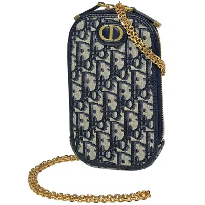 Pre-owned Dior Christian  Navy Canvas Pouch Shoulder Bag () In Blue