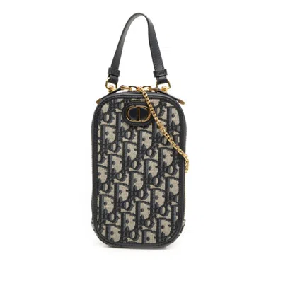 Pre-owned Dior Christian  Navy Canvas Shoulder Bag () In Blue