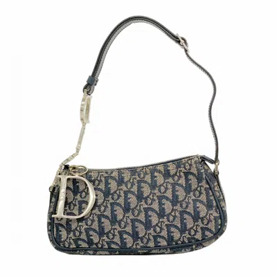 Pre-owned Dior Christian  Navy Canvas Shoulder Bag () In Blue