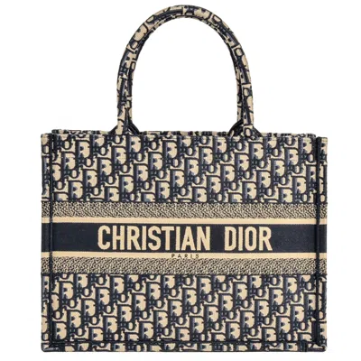 Pre-owned Dior Christian  Navy Canvas Tote Bag () In Blue