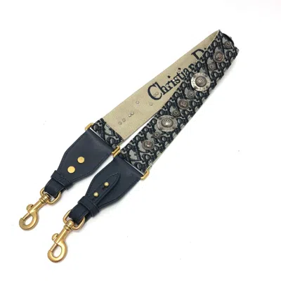 Pre-owned Dior Christian  Navy Cloth Chain/shoulder Wallet ()