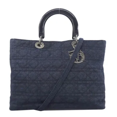 Pre-owned Dior Christian  Navy Denim Handbag ()
