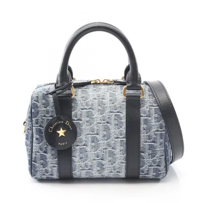 Pre-owned Dior Christian  Navy Denim Leather Handbag () In Blue