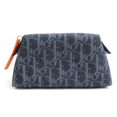 Pre-owned Dior Christian  Navy Denim Pouch ()
