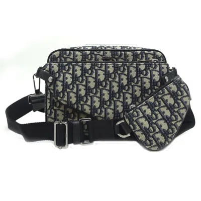 Pre-owned Dior Christian  Navy Jacquard Pouch Shoulder Bag () In Blue