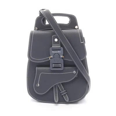 Pre-owned Dior Christian  Navy Leather Backpack () In Blue