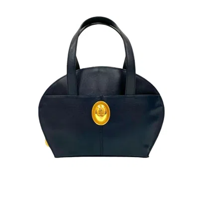 Pre-owned Dior Christian  Navy Leather Boston Bag Handbag Tote Bag ()