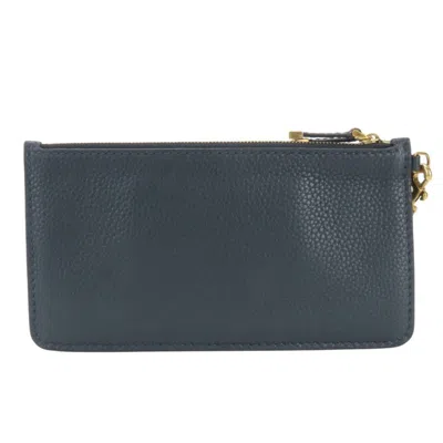 Pre-owned Dior Christian  Navy Leather Clutch Bag Pouch () In Blue