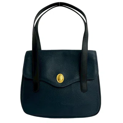 Pre-owned Dior Christian  Navy Leather Handbag Tote Bag () In Blue