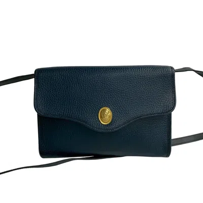 Pre-owned Dior Christian  Navy Leather Pochette Shoulder Bag ()