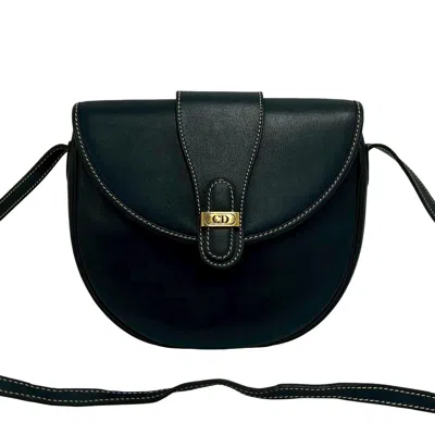 Pre-owned Dior Christian  Navy Leather Pochette Shoulder Bag () In Blue