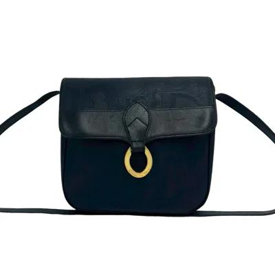 Pre-owned Dior Christian  Navy Leather Pvc Pochette Shoulder Bag ()